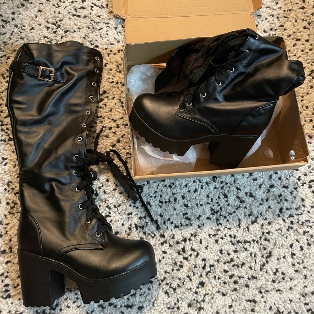 Leather Combat Boots
